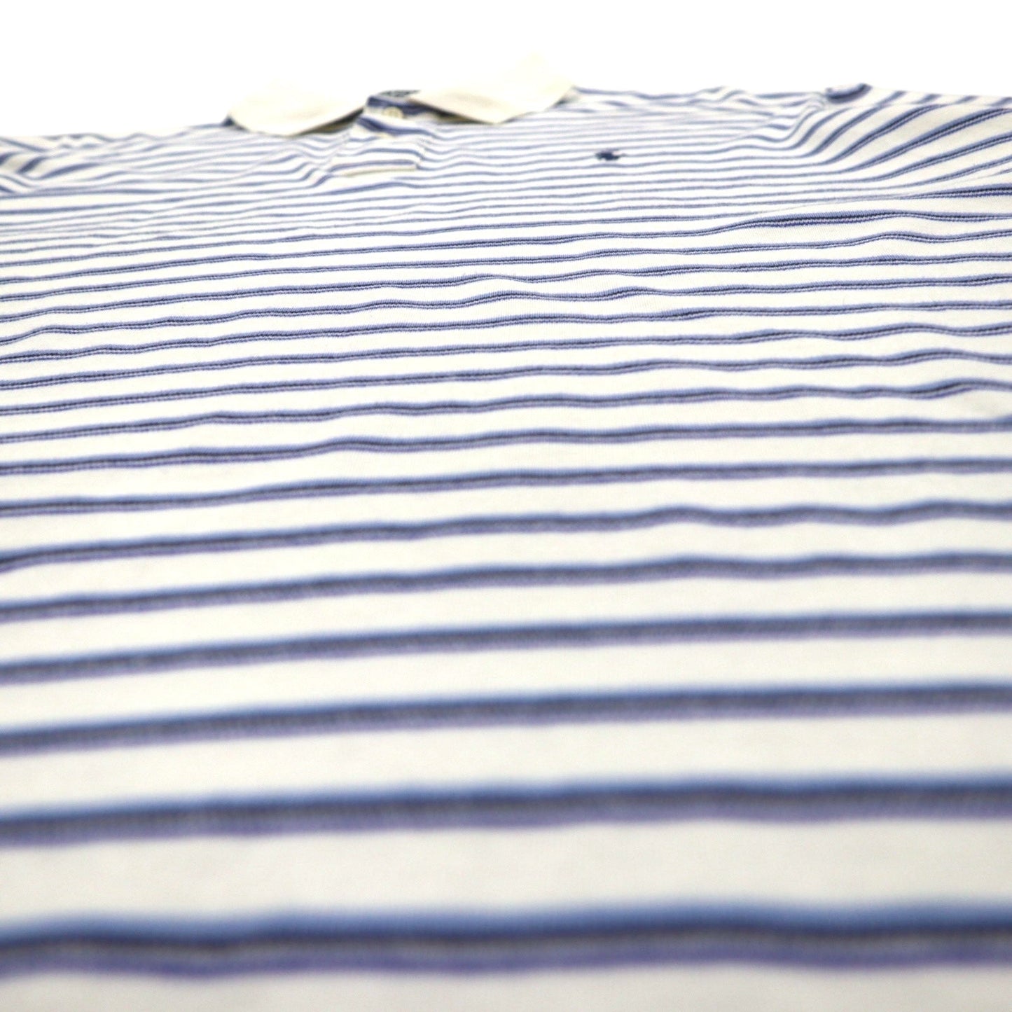 Polo by Ralph Lauren 90年代 ボーダー ポロシャツ L ホワイト ブルー コットン スモールポニー刺繍