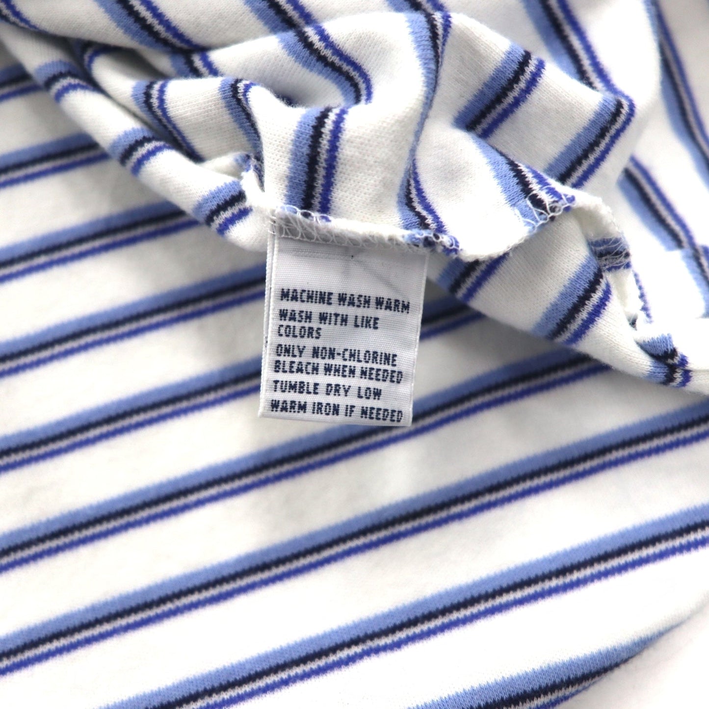 Polo by Ralph Lauren 90年代 ボーダー ポロシャツ L ホワイト ブルー コットン スモールポニー刺繍