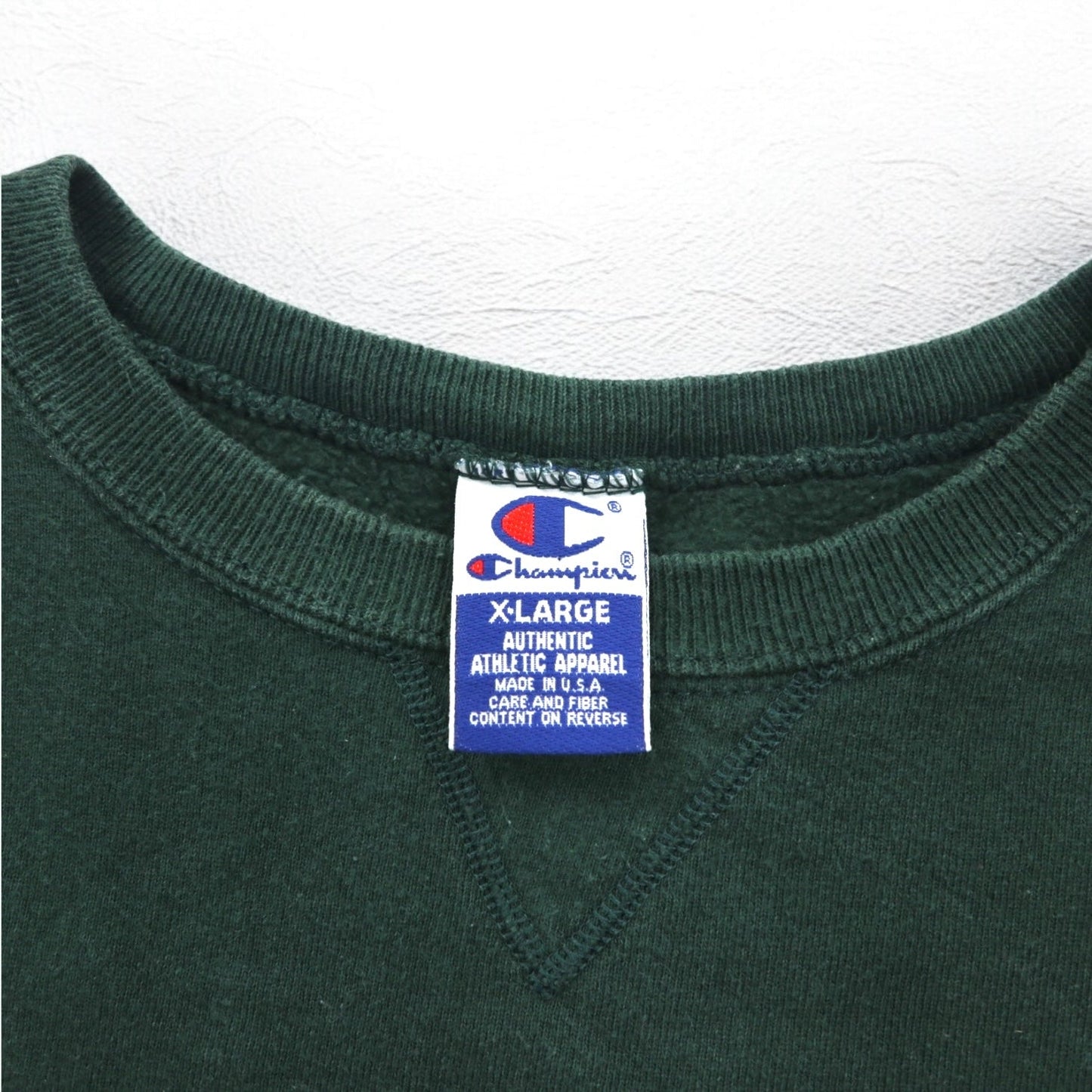 Champion 90年代 USA製 刺繍タグ クルーネック スウェット XL グリーン ワンポイントロゴ刺繍
