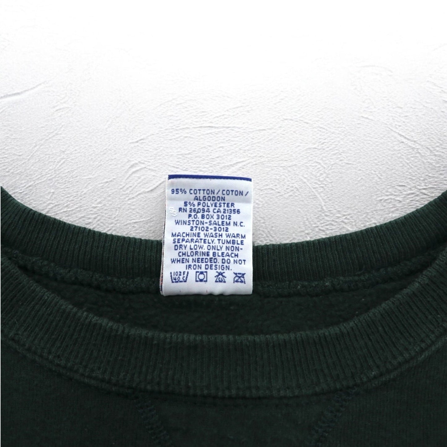Champion 90年代 USA製 刺繍タグ クルーネック スウェット XL グリーン ワンポイントロゴ刺繍