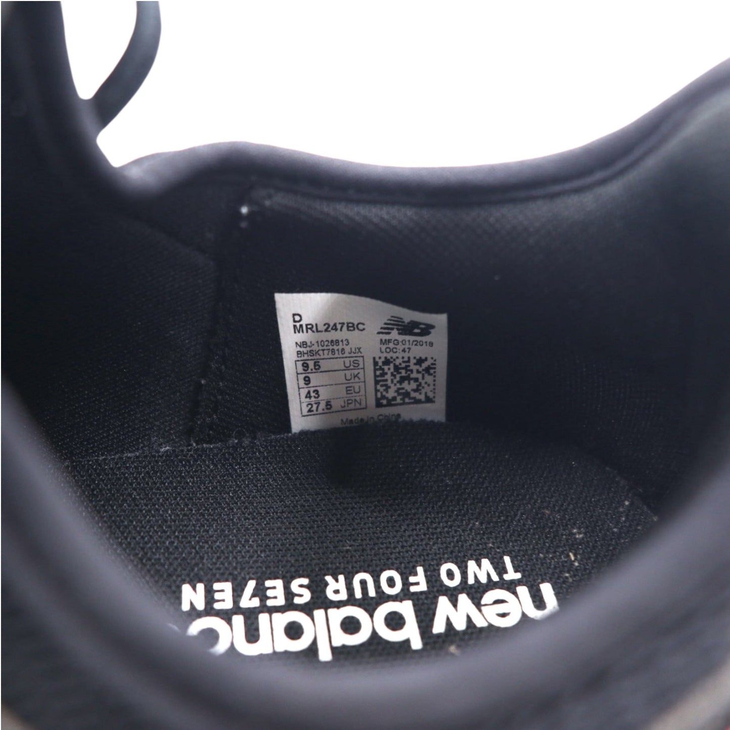 new balance 247 スニーカー ランニングシューズ アップシューズ 27.5cm ブラック MRL247BC