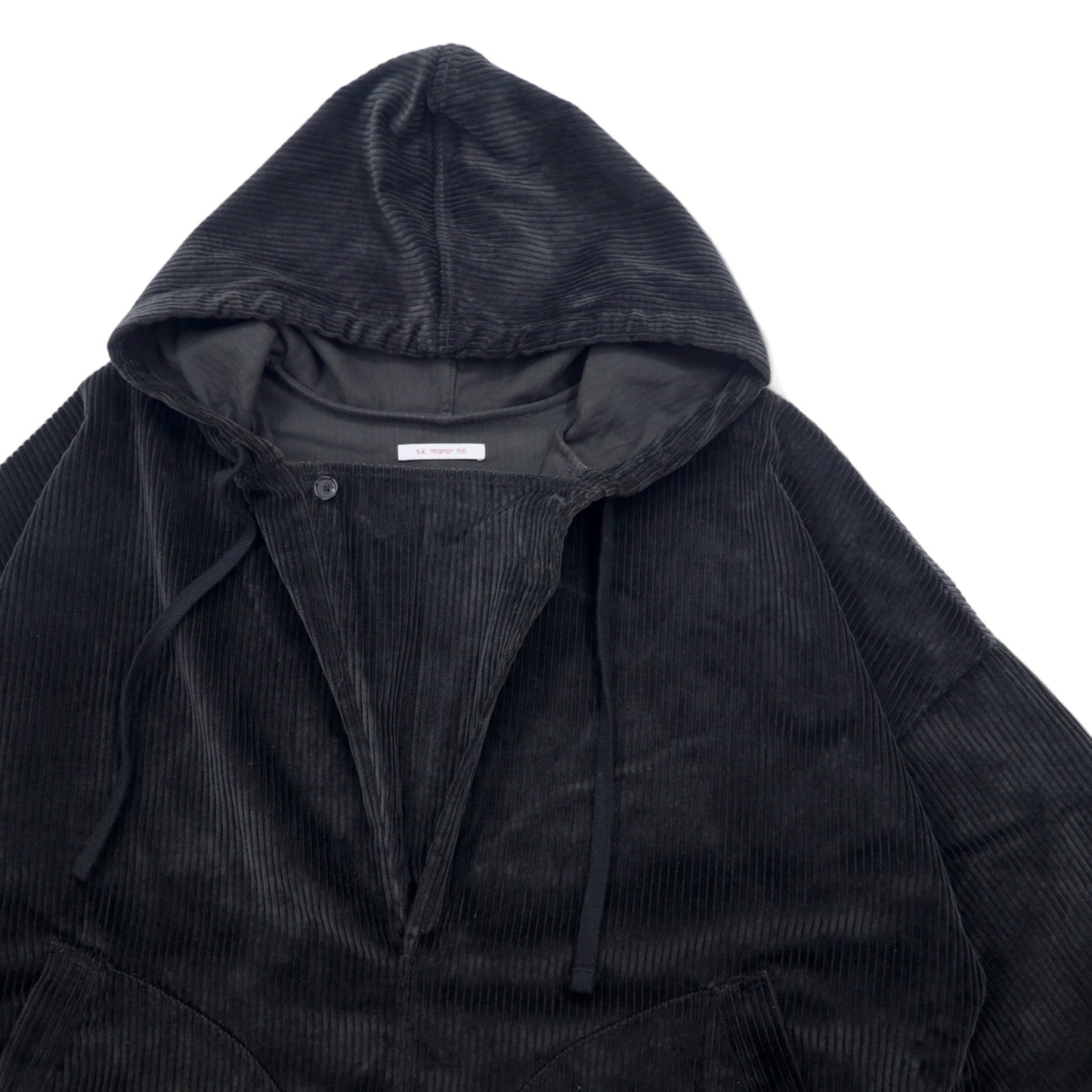 s.k. manor hill USA製 コーデュロイ アノラックパーカー L ブラック コットン