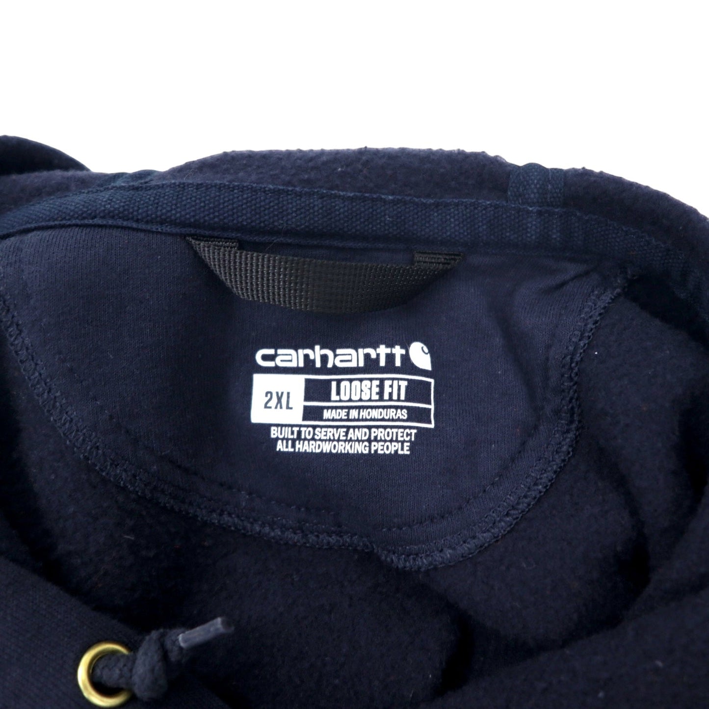 carhartt ルーズフィット プルオーバーパーカー 2XL ネイビーコットン裏起毛 MIDWEIGHT PO HOODIE K121-472