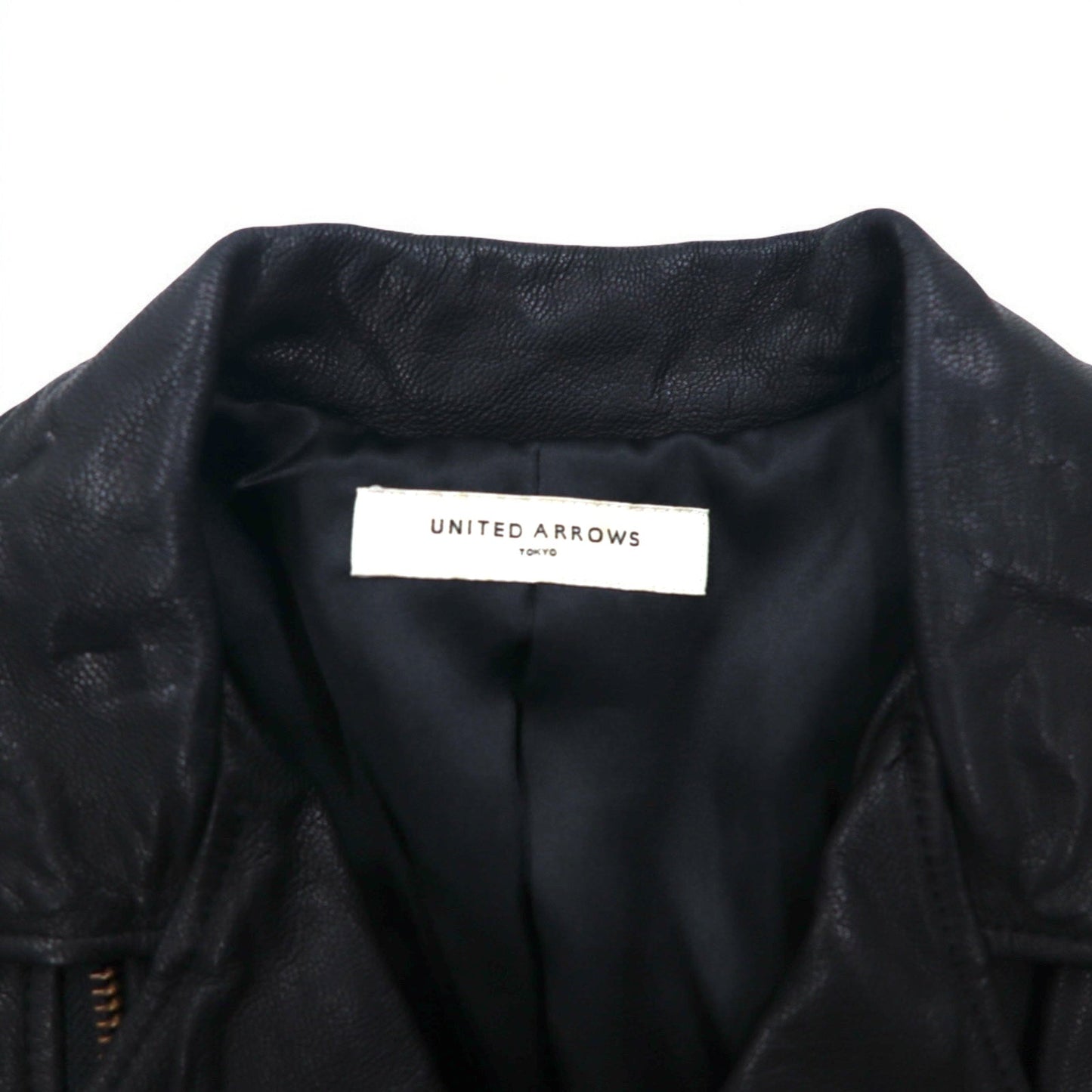 UNITED ARROWS ゴートスキン ダブル ライダースジャケット レザージャケット S ブラック 山羊革 1525-136-2584