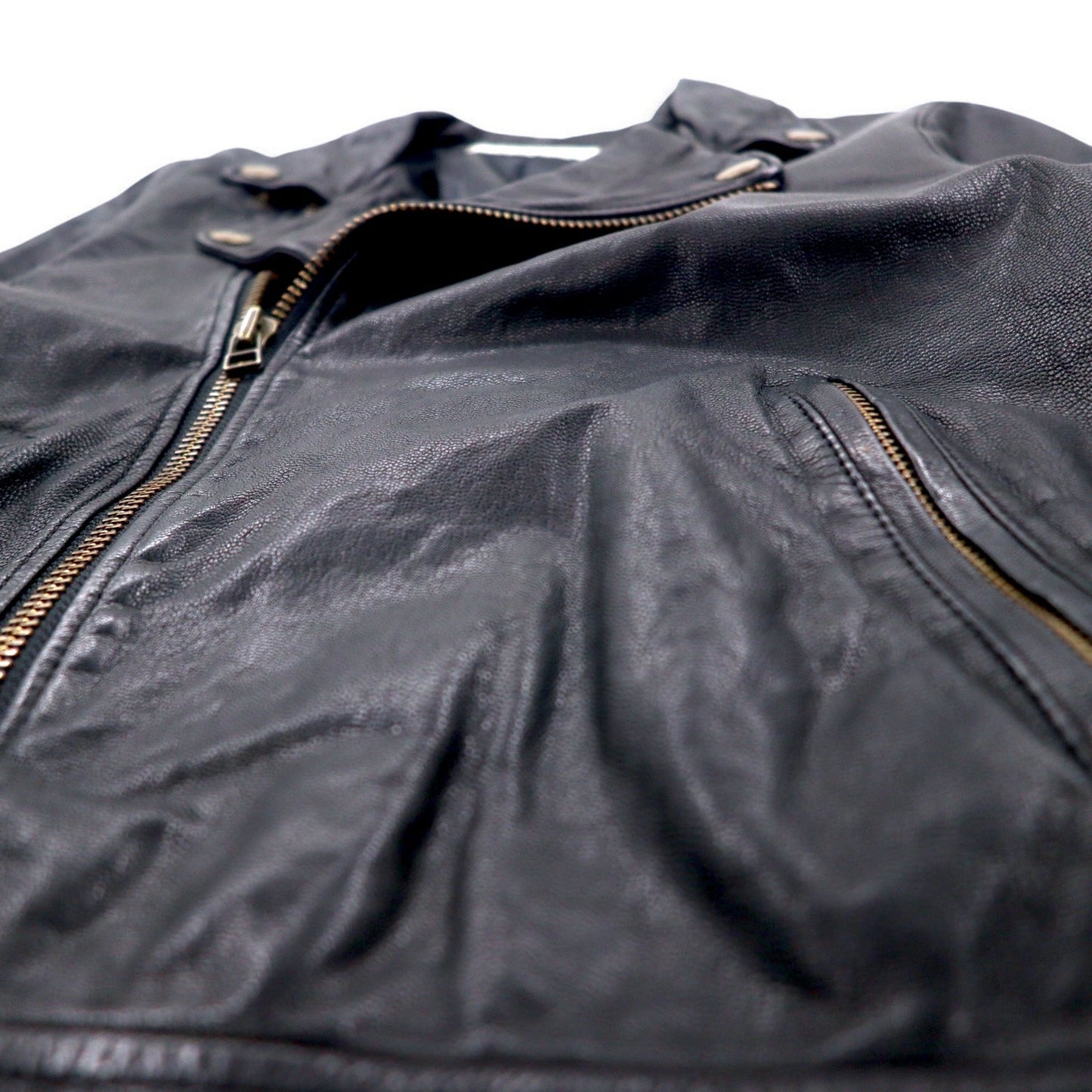 UNITED ARROWS ゴートスキン ダブル ライダースジャケット レザージャケット S ブラック 山羊革 1525-136-2584