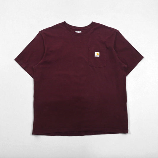 carhartt ルーズフィット LOOSE FIT ポケット Tシャツ XL ボルドー コットン ホンジュラス製