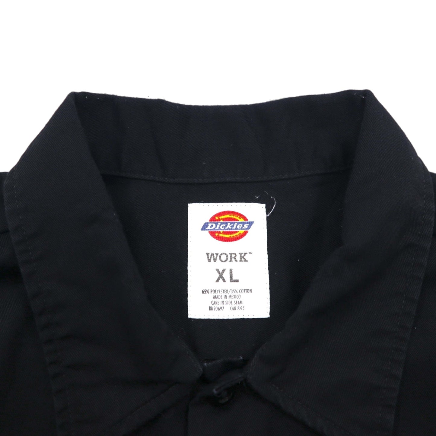 Dickies 半袖 ワークシャツ XL ブラック ポリエステル コットン ダブルポケット メキシコ製