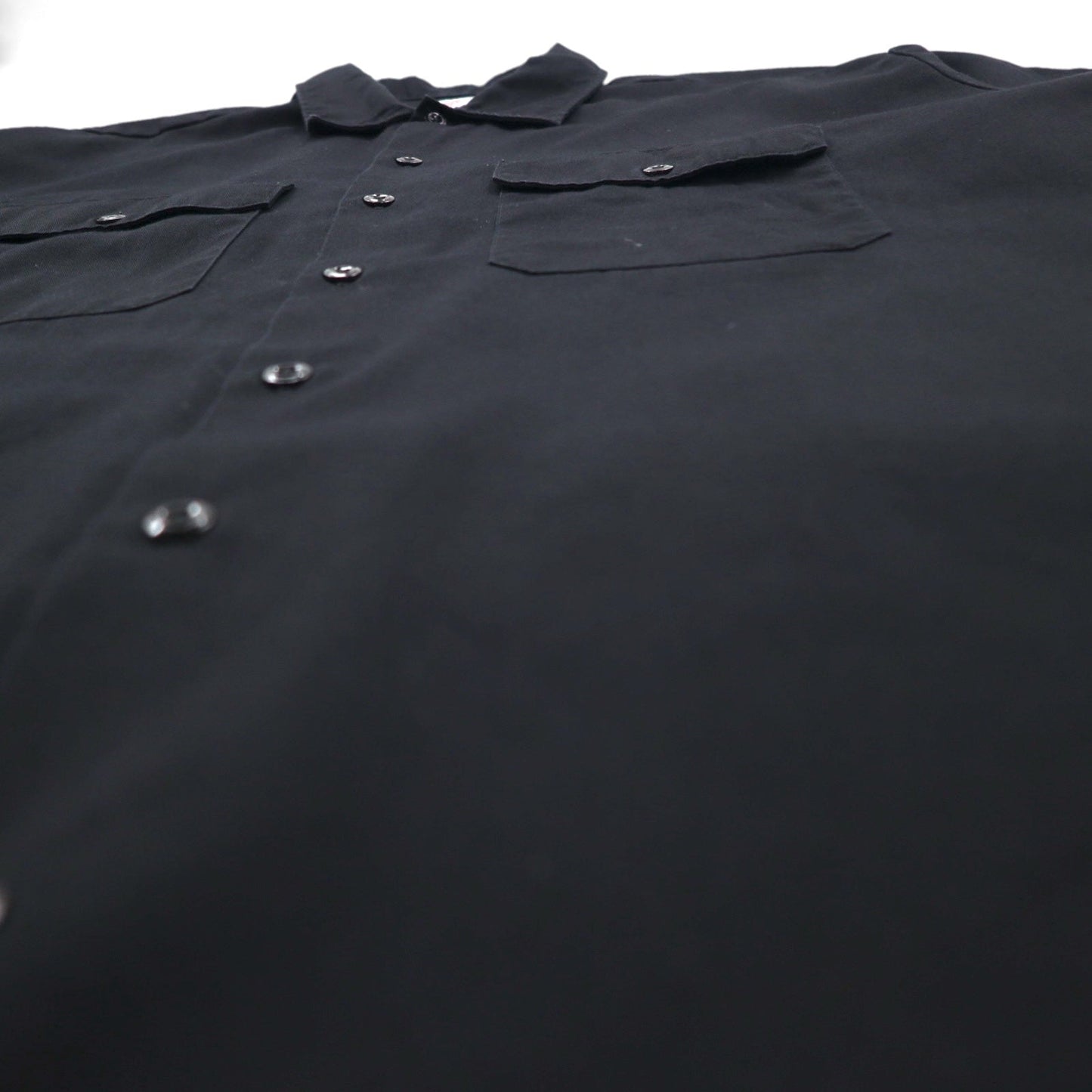 Dickies 半袖 ワークシャツ XL ブラック ポリエステル コットン ダブルポケット メキシコ製