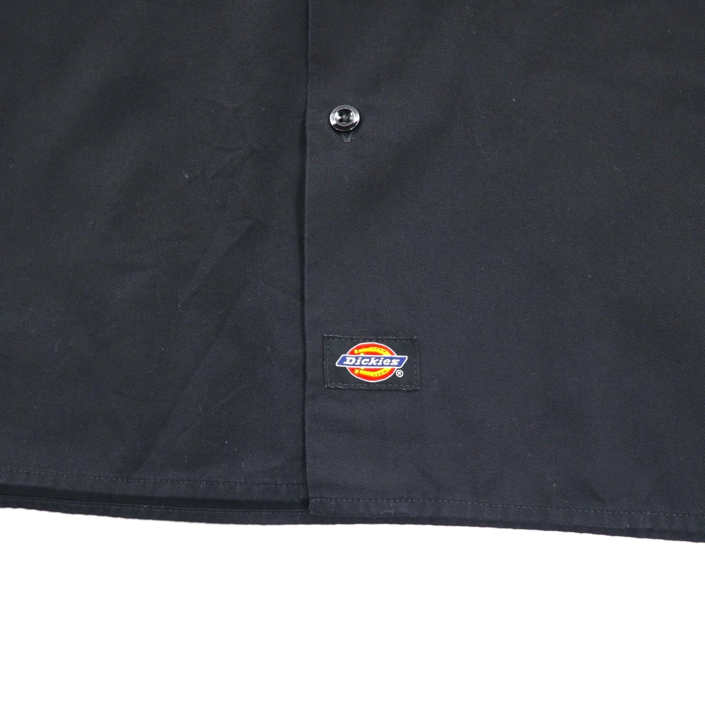Dickies 半袖 ワークシャツ XL ブラック ポリエステル コットン ダブルポケット メキシコ製
