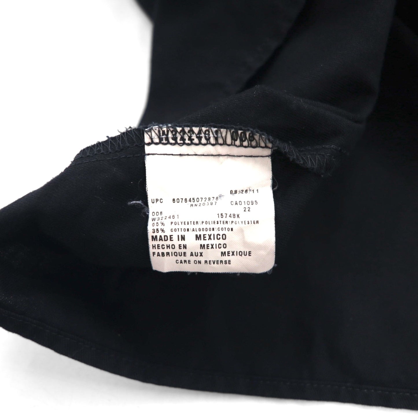 Dickies 半袖 ワークシャツ XL ブラック ポリエステル コットン ダブルポケット メキシコ製