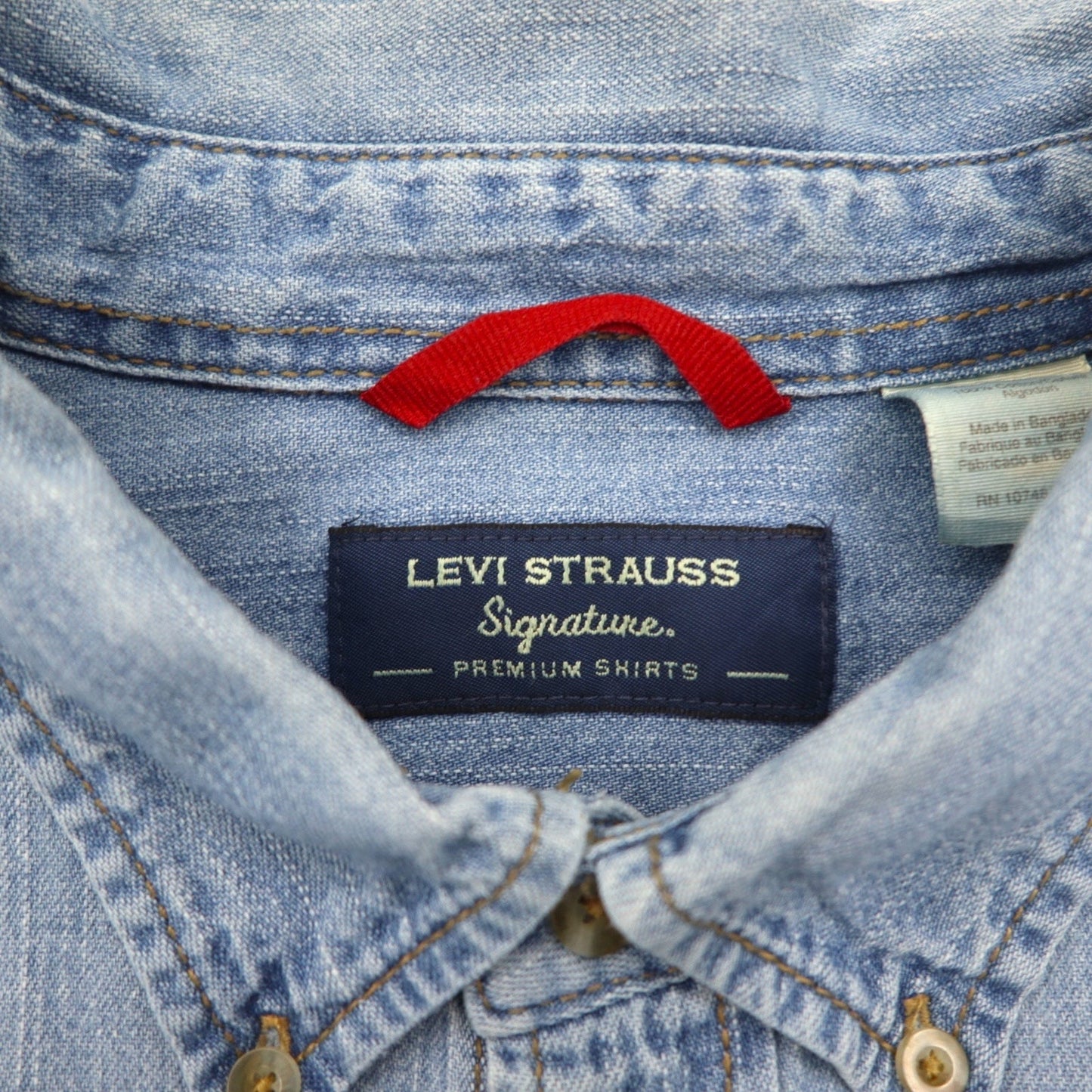 Levi's Signature ビッグサイズ デニム ボタンダウンシャツ 3XL インディゴ ブルー コットン