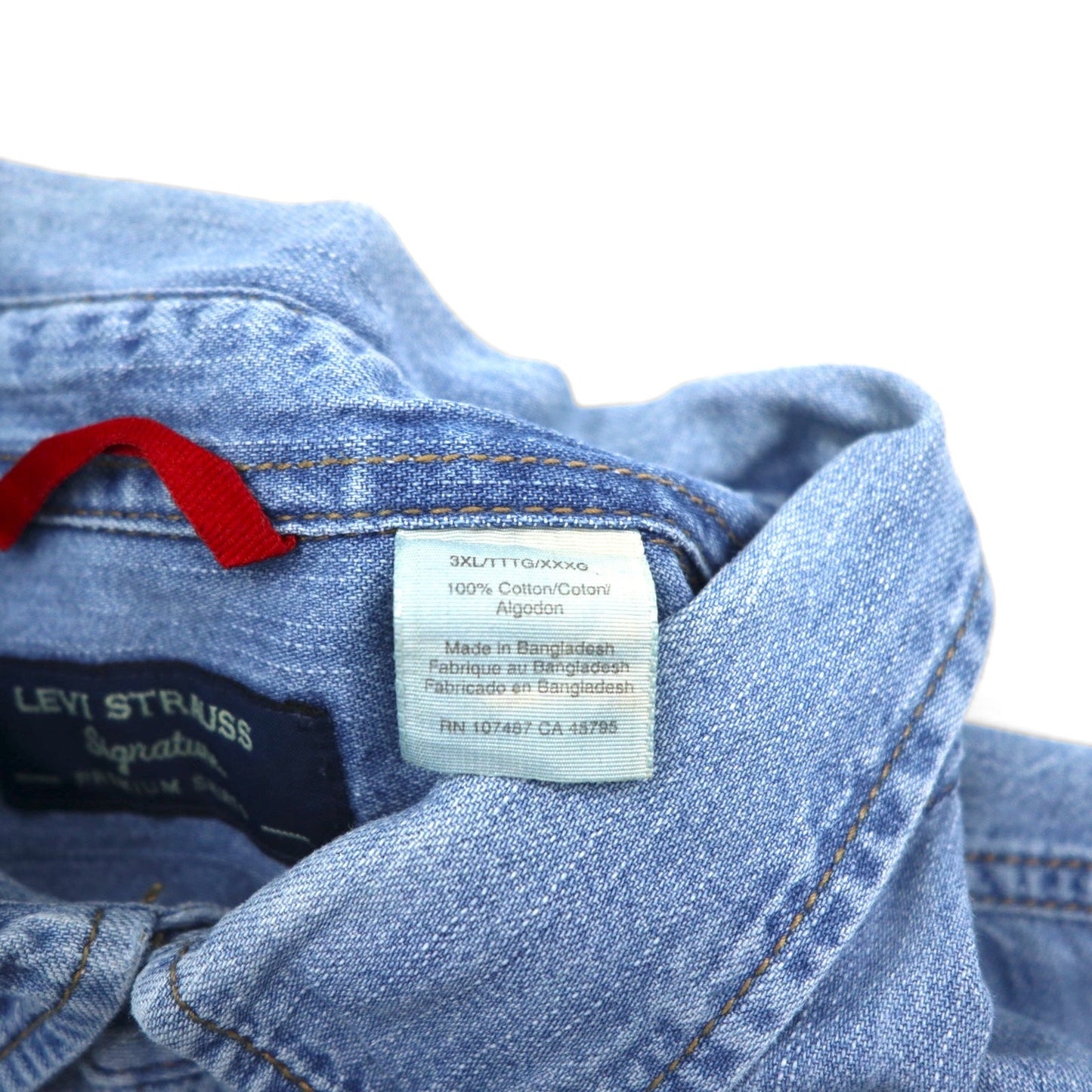 Levi's Signature ビッグサイズ デニム ボタンダウンシャツ 3XL インディゴ ブルー コットン