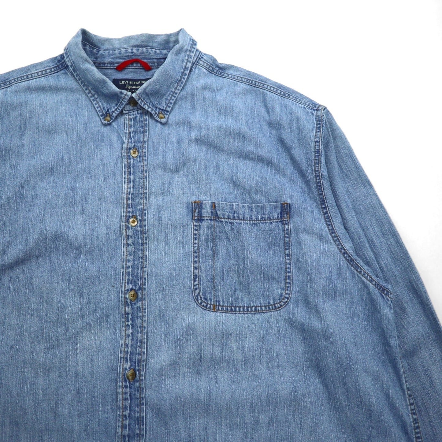 Levi's Signature ビッグサイズ デニム ボタンダウンシャツ 3XL インディゴ ブルー コットン