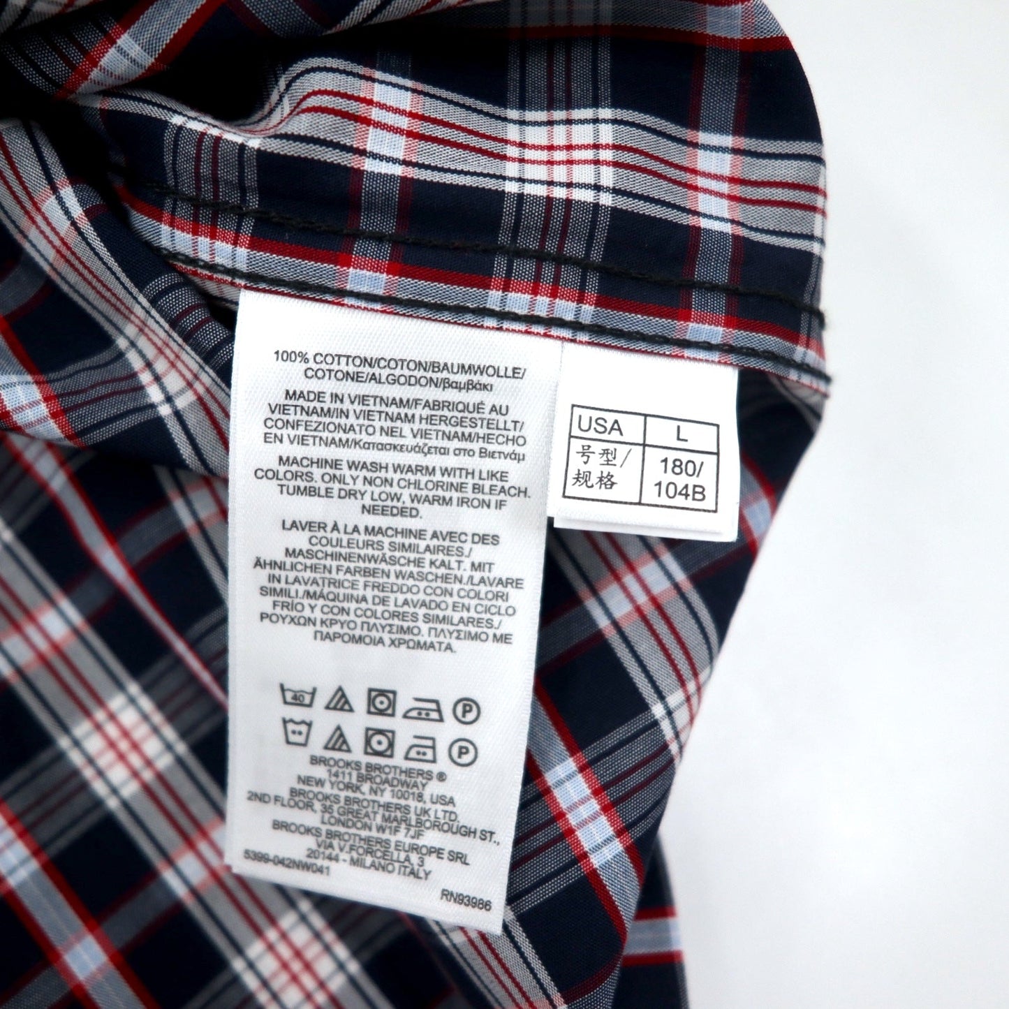 Brooks Brothers オープンカラーシャツ ボックス パジャマシャツ L ブラック チェック コットン