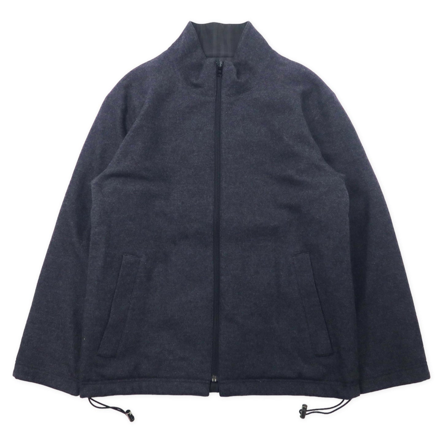 BURBERRY リバーシブル ライナージャケット L グレー ウール ノバチェック ドローコード 日本製