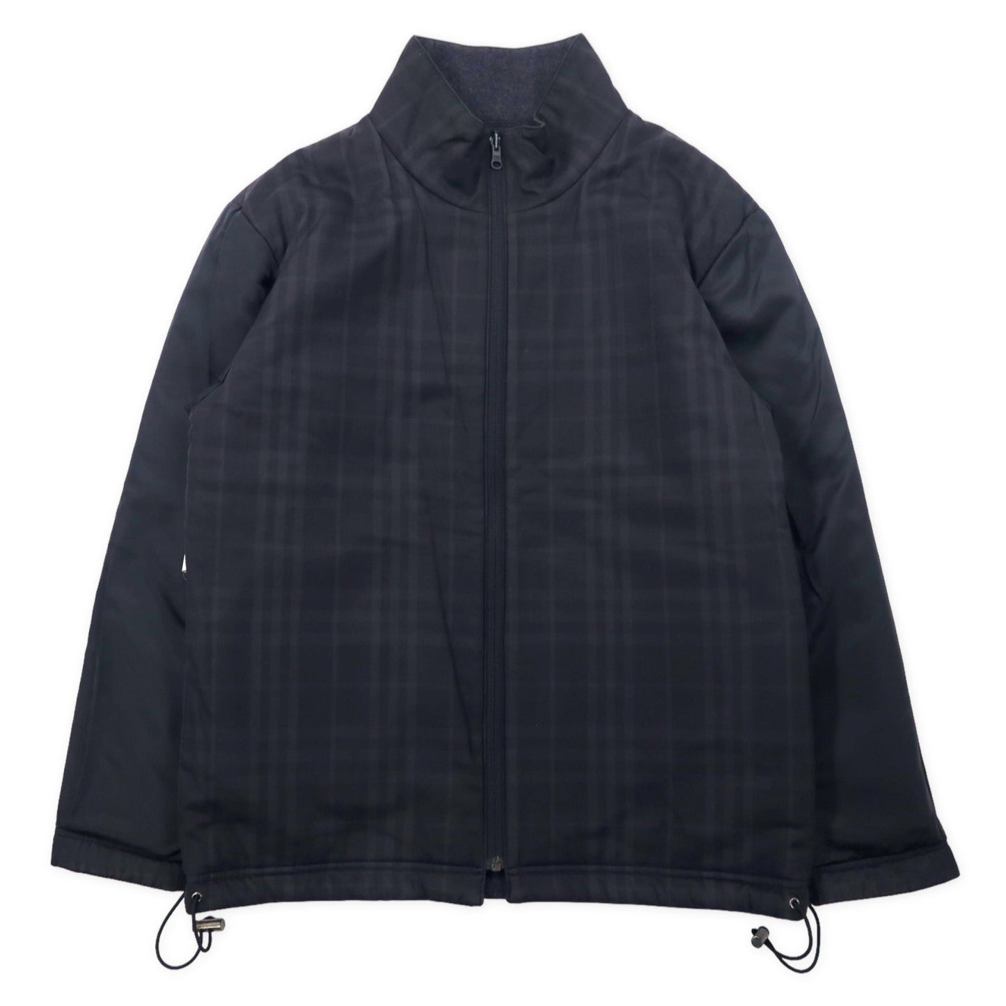 BURBERRY リバーシブル ライナージャケット L グレー ウール ノバチェック ドローコード 日本製