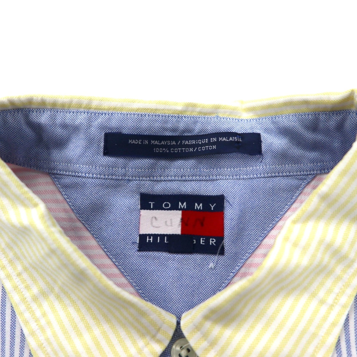 TOMMY HILFIGER 90年代 マルチストライプ オックスフォード ボタンダウンシャツ XL マルチカラー コットン ワンポイントロゴ刺繍 ビッグサイズ