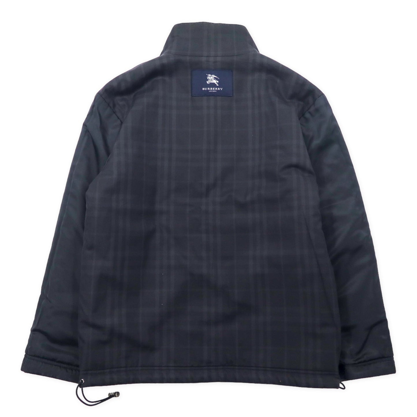 BURBERRY リバーシブル ライナージャケット L グレー ウール ノバチェック ドローコード 日本製