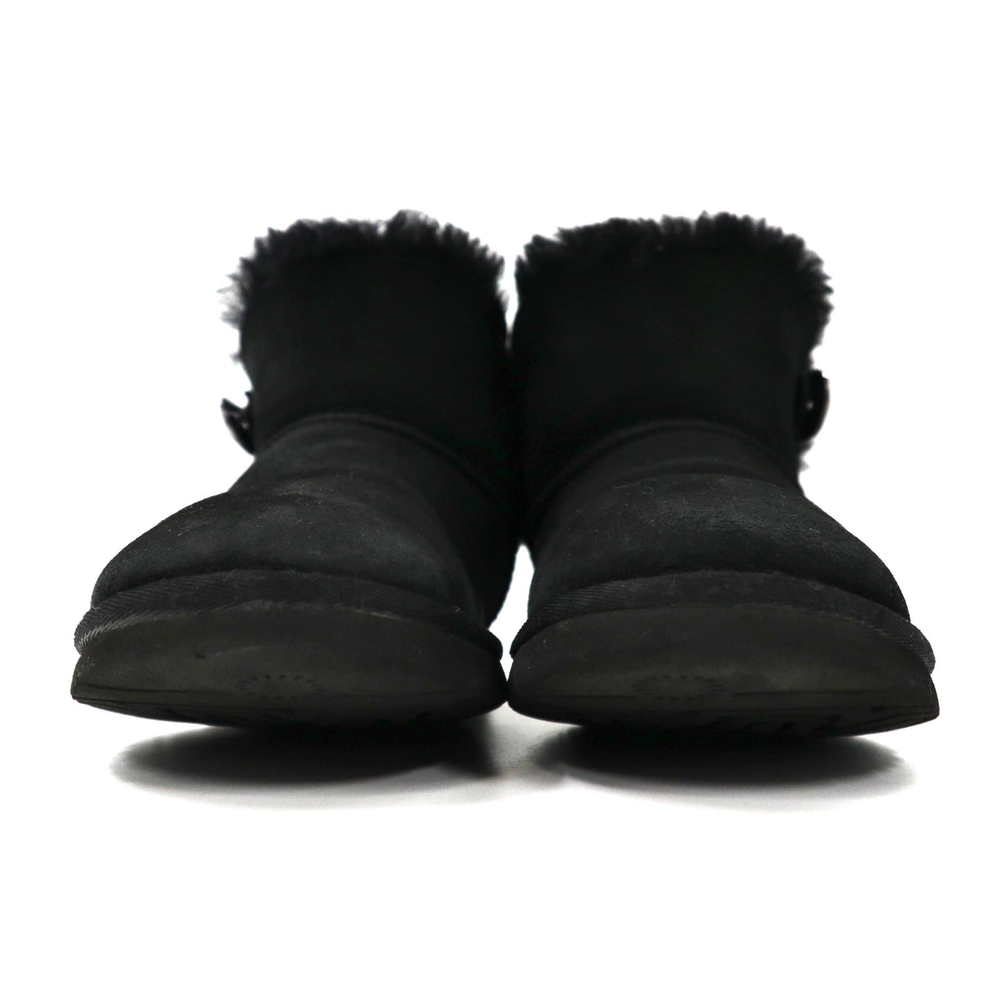 UGG ムートンブーツ 23cm ブラック ラムレザー MINI BAILEY BUTTON BLING 1003889