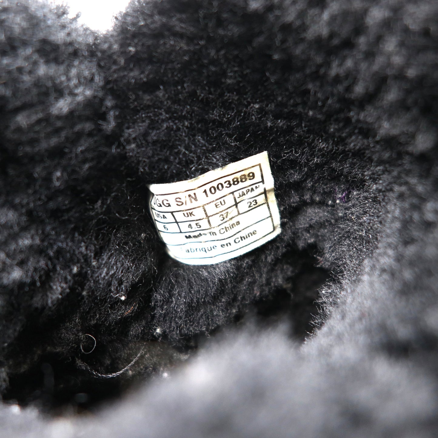 UGG ムートンブーツ 23cm ブラック ラムレザー MINI BAILEY BUTTON BLING 1003889
