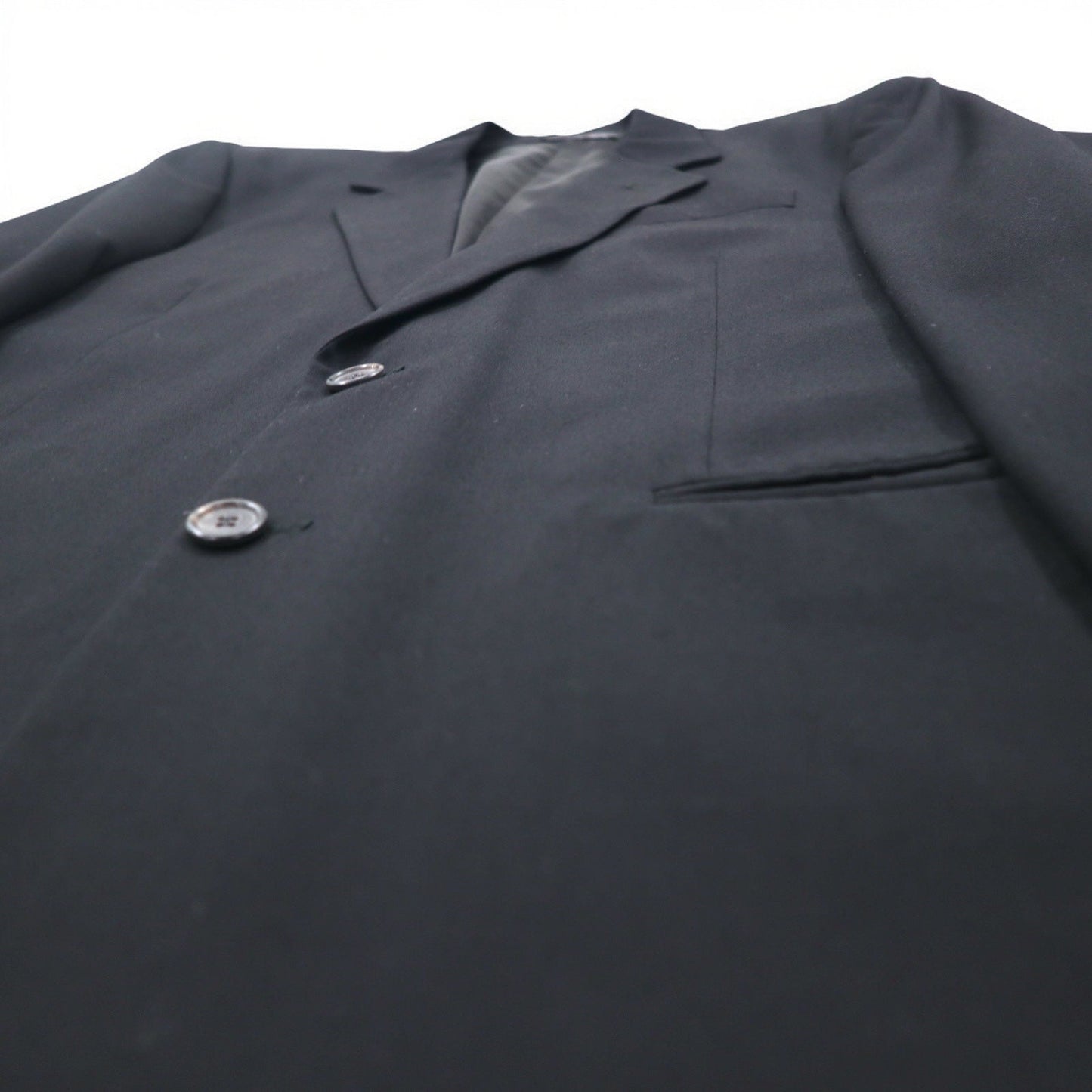 FENDI イタリア製 2B スーツ セットアップ M ブラック ヴァージンウール タック ワイド スラックス