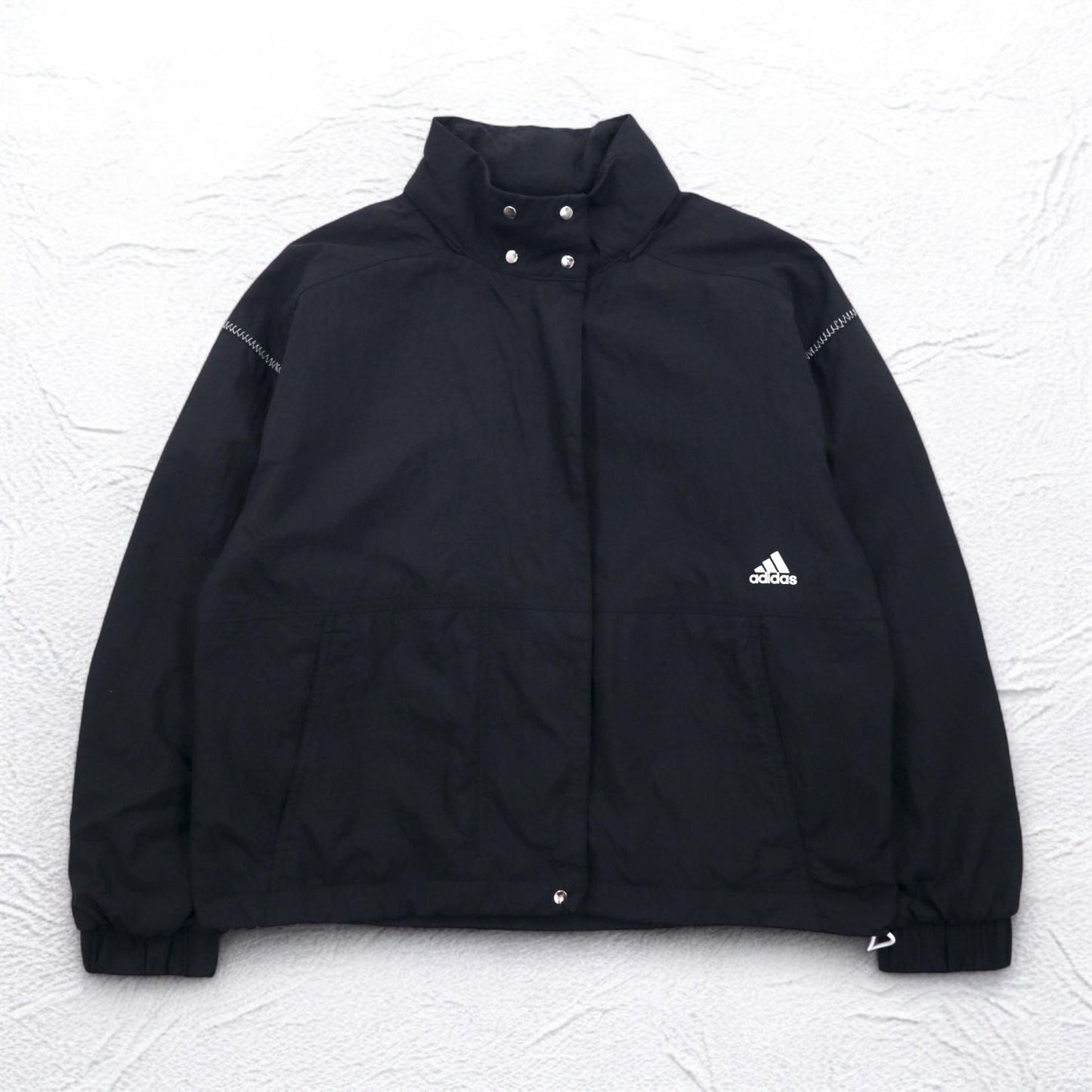 adidas ナイロン トラックジャケット ジャージ S ブラック ドローコード W S2S スリーストライプ ED1529