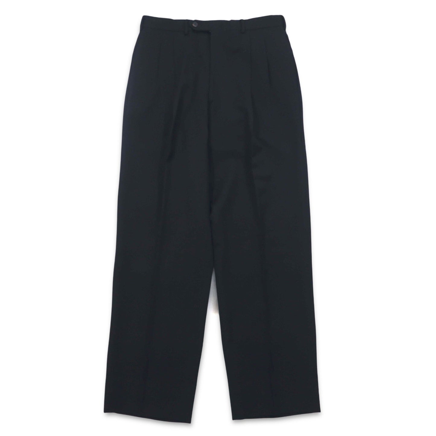 FENDI イタリア製 2B スーツ セットアップ M ブラック ヴァージンウール タック ワイド スラックス