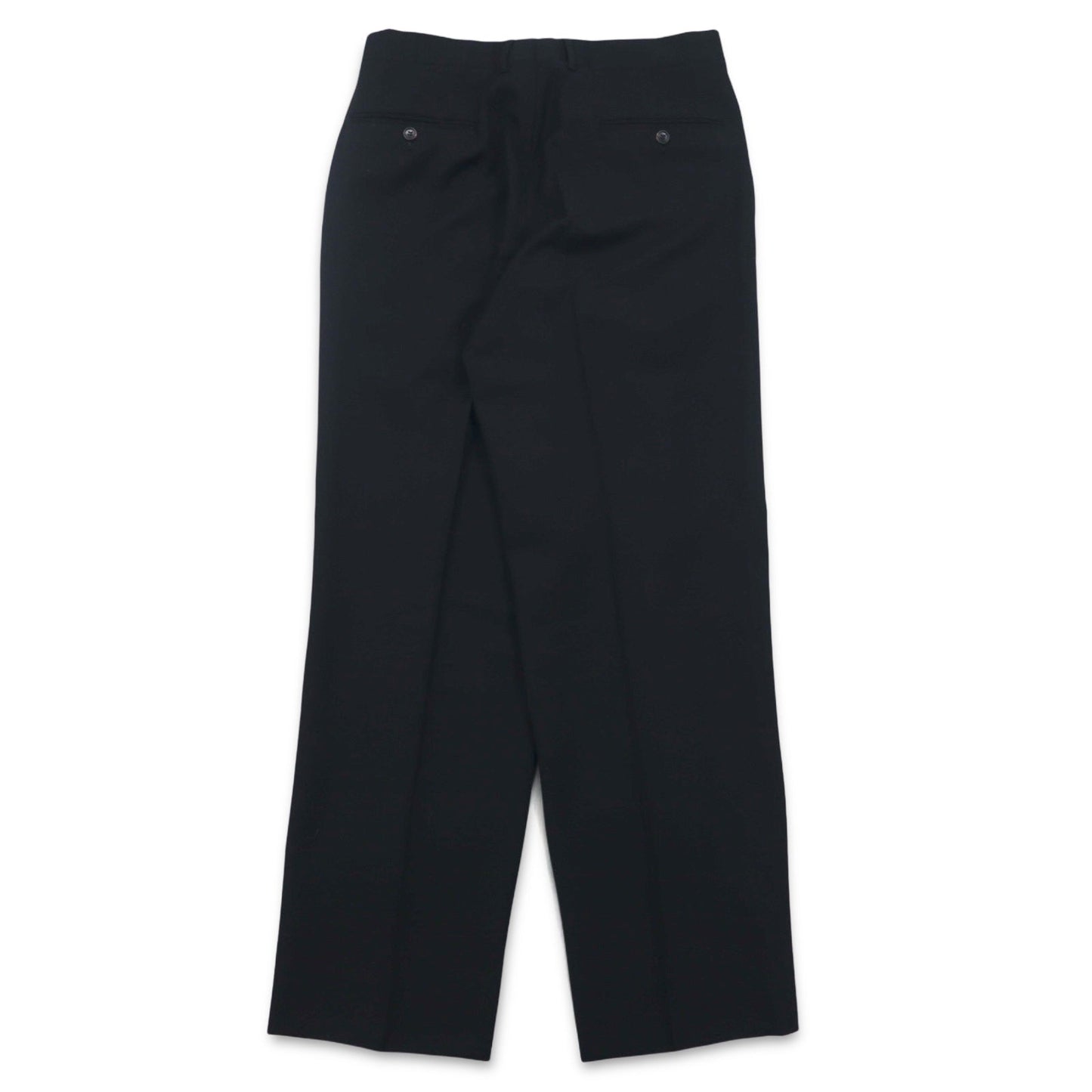 FENDI イタリア製 2B スーツ セットアップ M ブラック ヴァージンウール タック ワイド スラックス