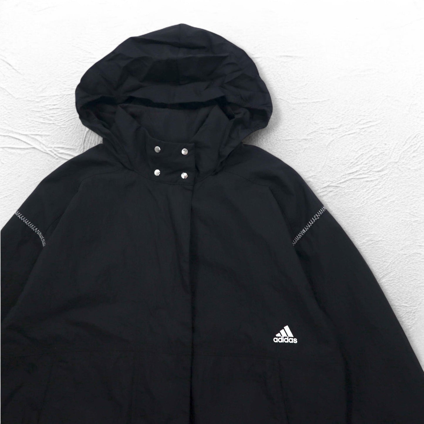 adidas ナイロン トラックジャケット ジャージ S ブラック ドローコード W S2S スリーストライプ ED1529