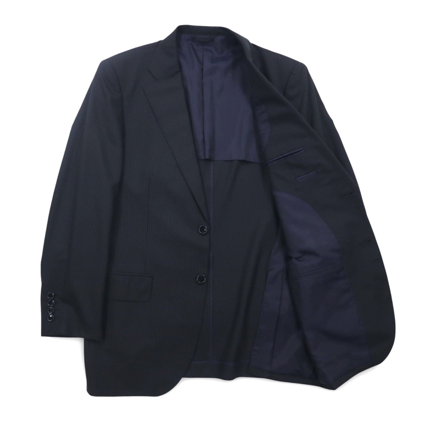 Ermenegildo Zegna 2B スーツ セットアップ M グレー ストライプ ウール COOL EFFECT 日本製
