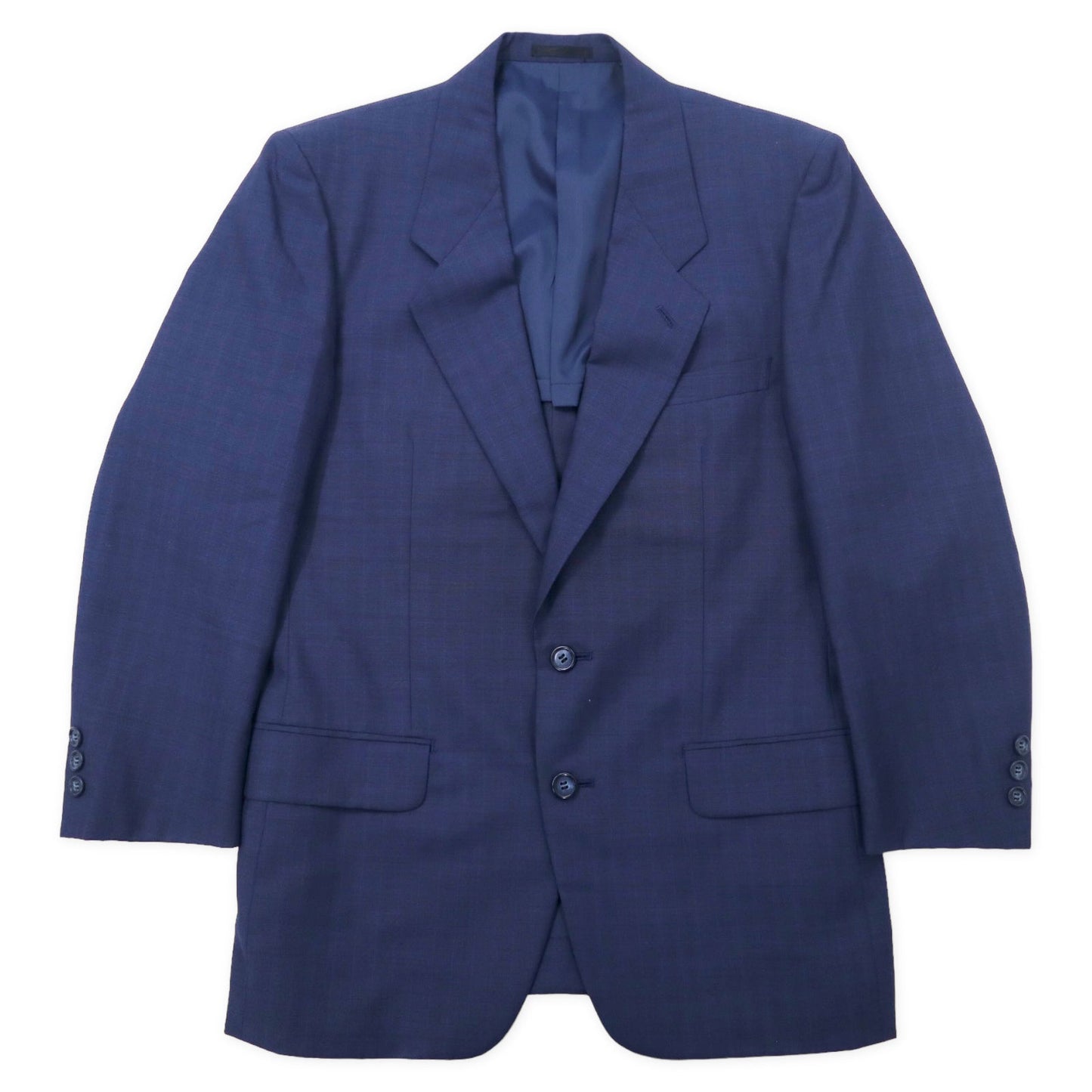 UOMO ANTONIO FUSCO ITALY 2B スーツ セットアップ 170 ネイビー チェック ウール ポリエステル