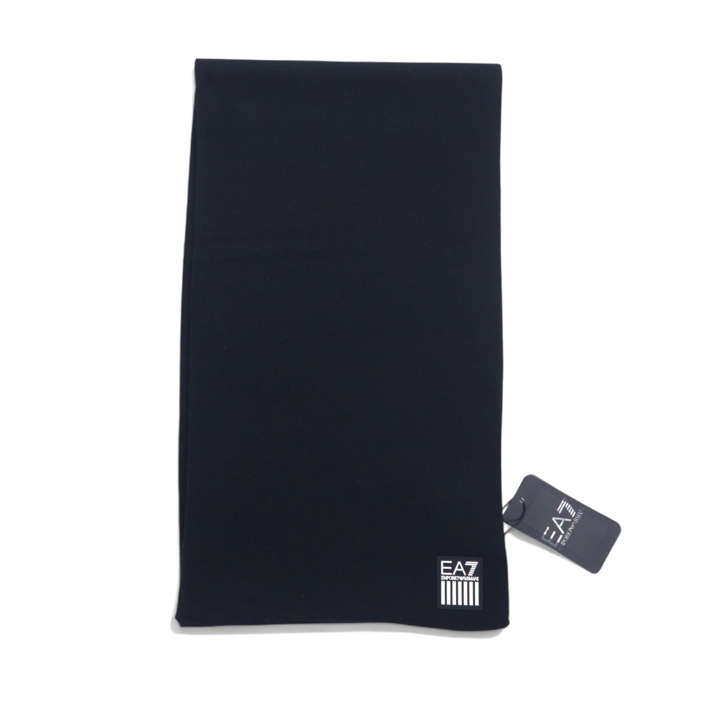 EMPORIO ARMANI イタリア製 ロゴプリント マフラー ブラック アクリル 275804 8A302 未使用品