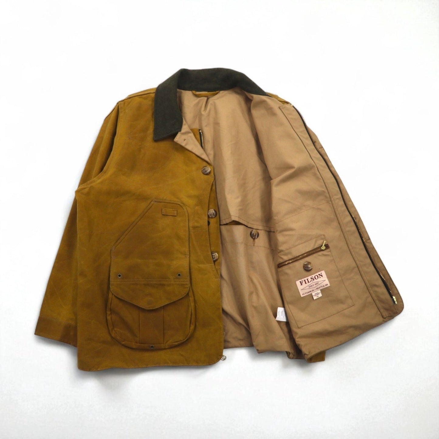 FILSON USA製 TIN CLOTH FIELD HUNTING COAT ハンティングジャケット 2XL ベージュ オイルドコットン  ティンクロス フィールドコート 11010088