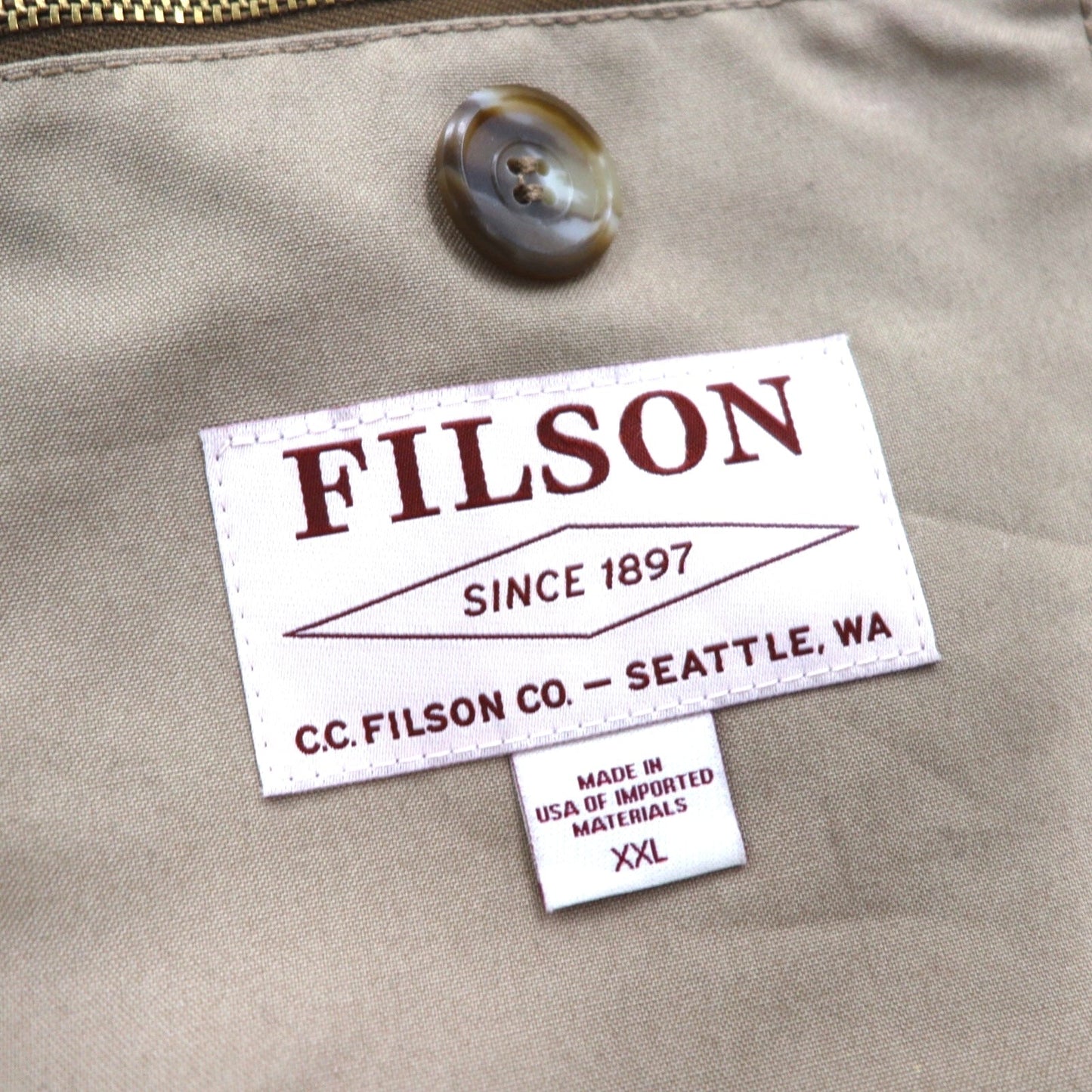 FILSON USA製 TIN CLOTH FIELD HUNTING COAT ハンティングジャケット 2XL ベージュ オイルドコットン  ティンクロス フィールドコート 11010088