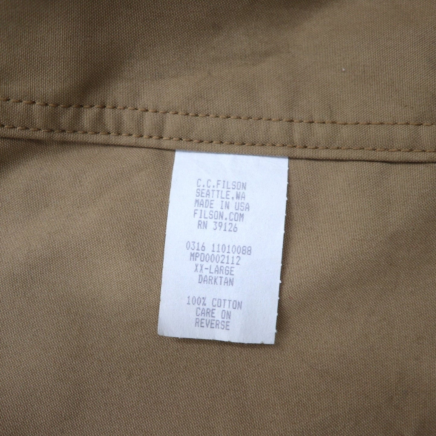 FILSON USA製 TIN CLOTH FIELD HUNTING COAT ハンティングジャケット 2XL ベージュ オイルドコットン  ティンクロス フィールドコート 11010088