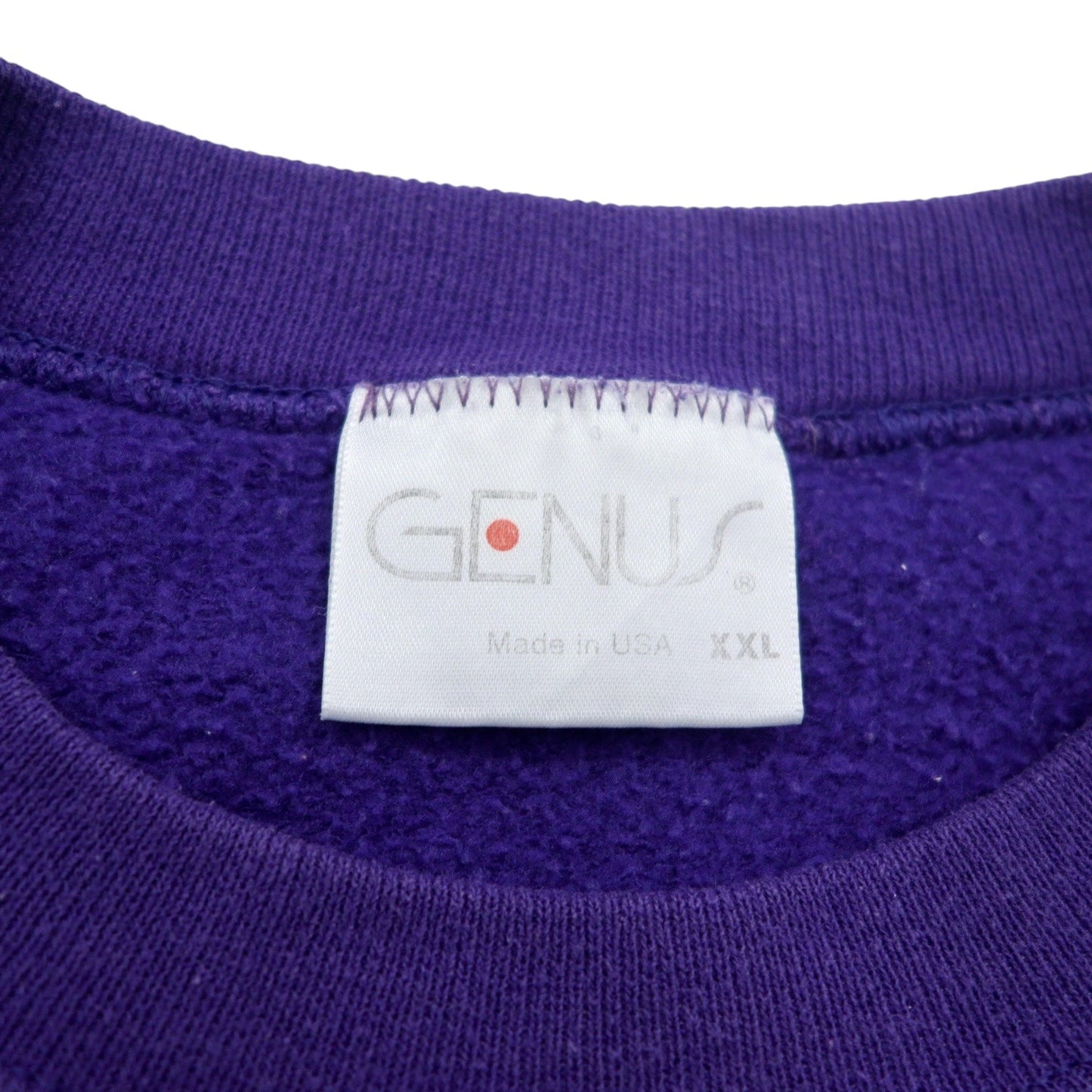 USA製 90年代 GENUS カレッジ 刺繍 スウェット XXL パープル コットン SEQUOIA HIGH SCHOOL