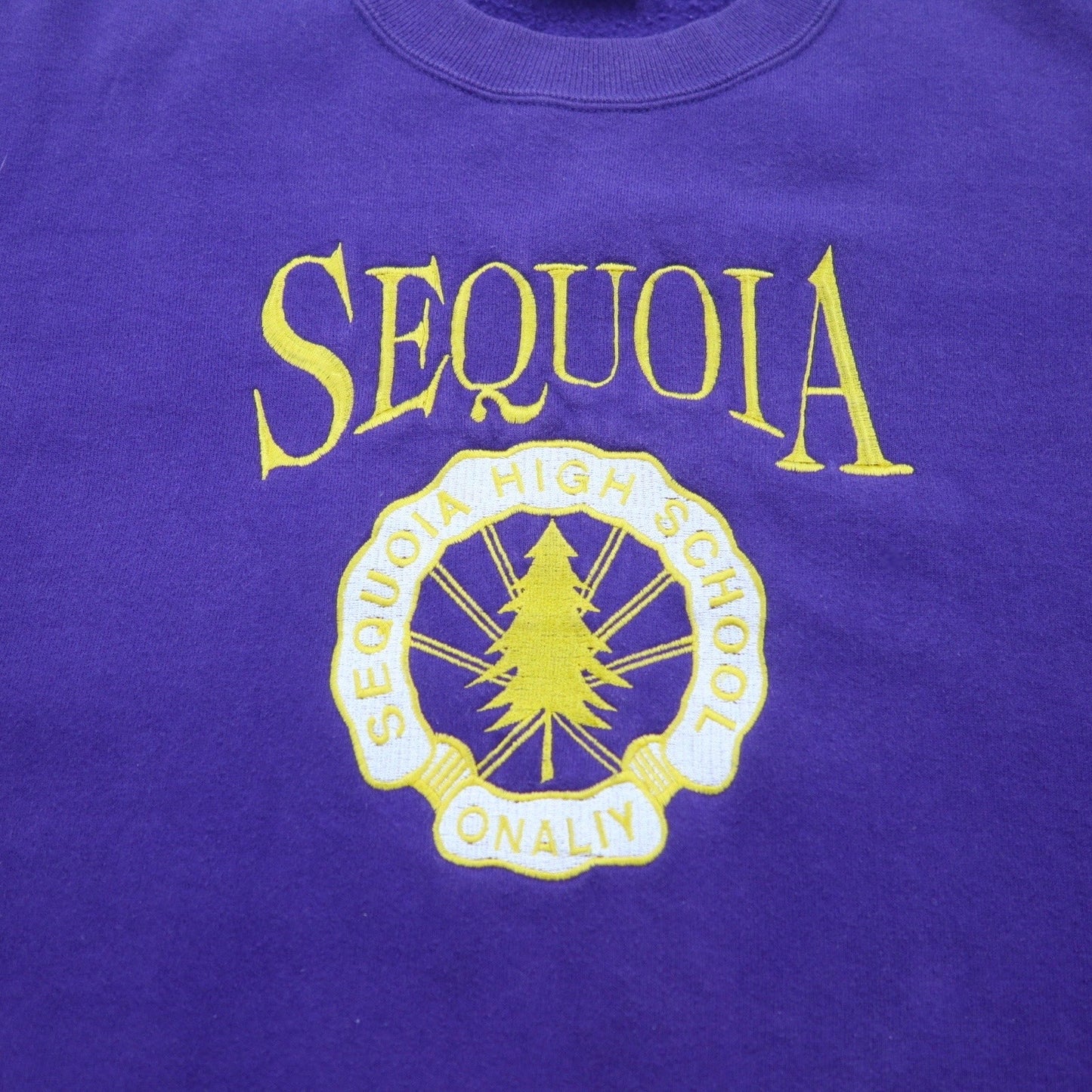 USA製 90年代 GENUS カレッジ 刺繍 スウェット XXL パープル コットン SEQUOIA HIGH SCHOOL