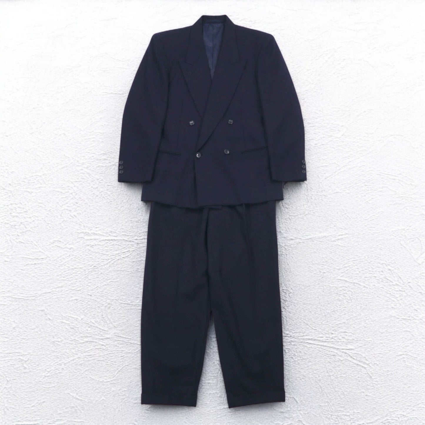 ATELIER SAB for men 90年代 ダブル スーツ セットアップ S ネイビー ウール ギャバジン 日本製
