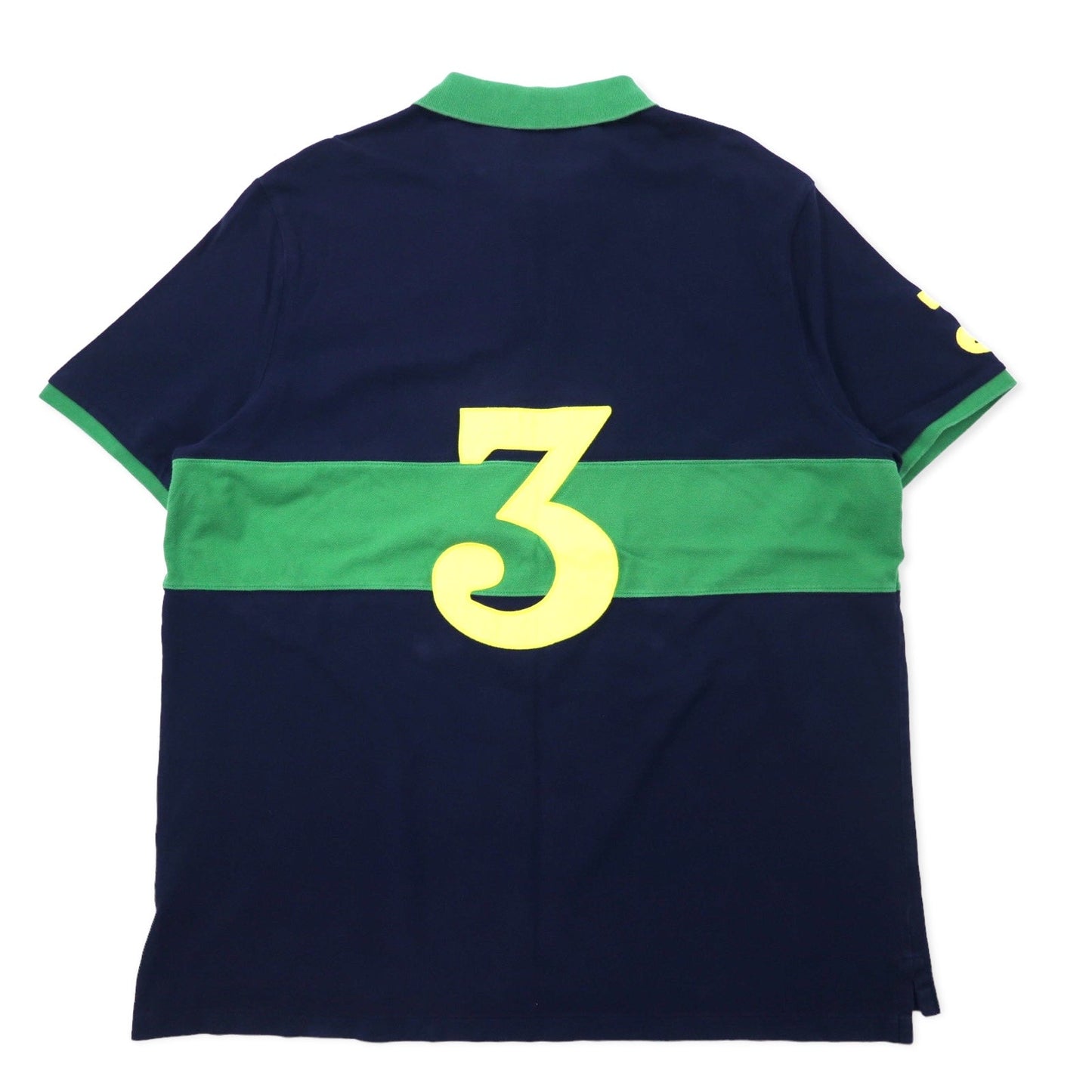 POLO RALPH LAUREN ナンバリング ポロシャツ XXL ネイビー コットン CLASSIC FIT 鹿の子 RLPC ポニー刺繍 ビッグサイズ
