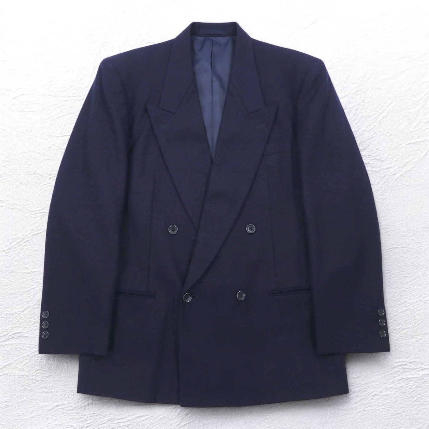 ATELIER SAB for men 90年代 ダブル スーツ セットアップ S ネイビー ウール ギャバジン 日本製