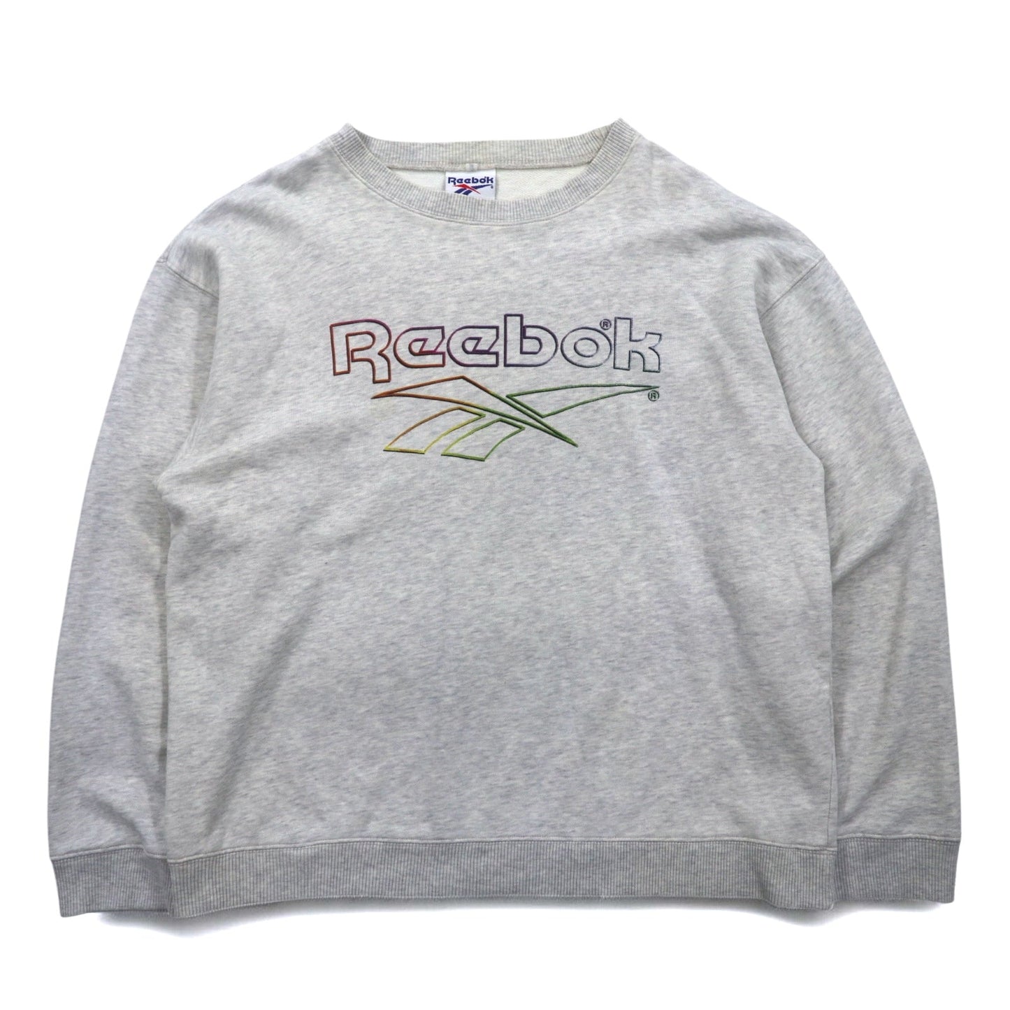 Reebok 90年代 ベクターロゴ プリント スウェット L グレー コットン