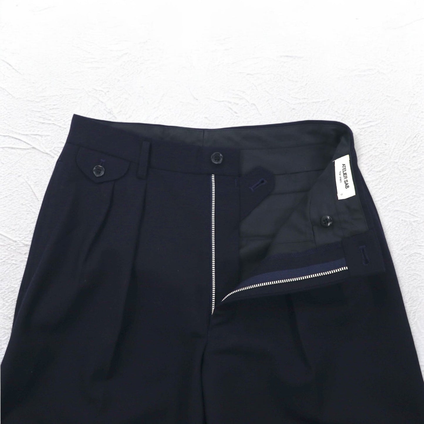 ATELIER SAB for men 90年代 ダブル スーツ セットアップ S ネイビー ウール ギャバジン 日本製