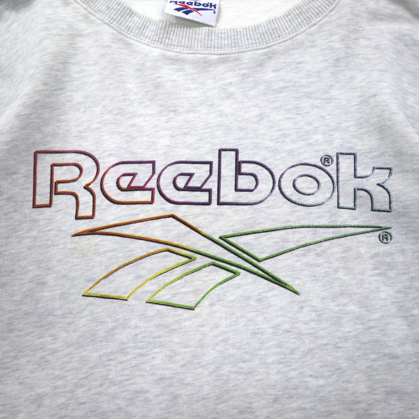 Reebok 90年代 ベクターロゴ プリント スウェット L グレー コットン