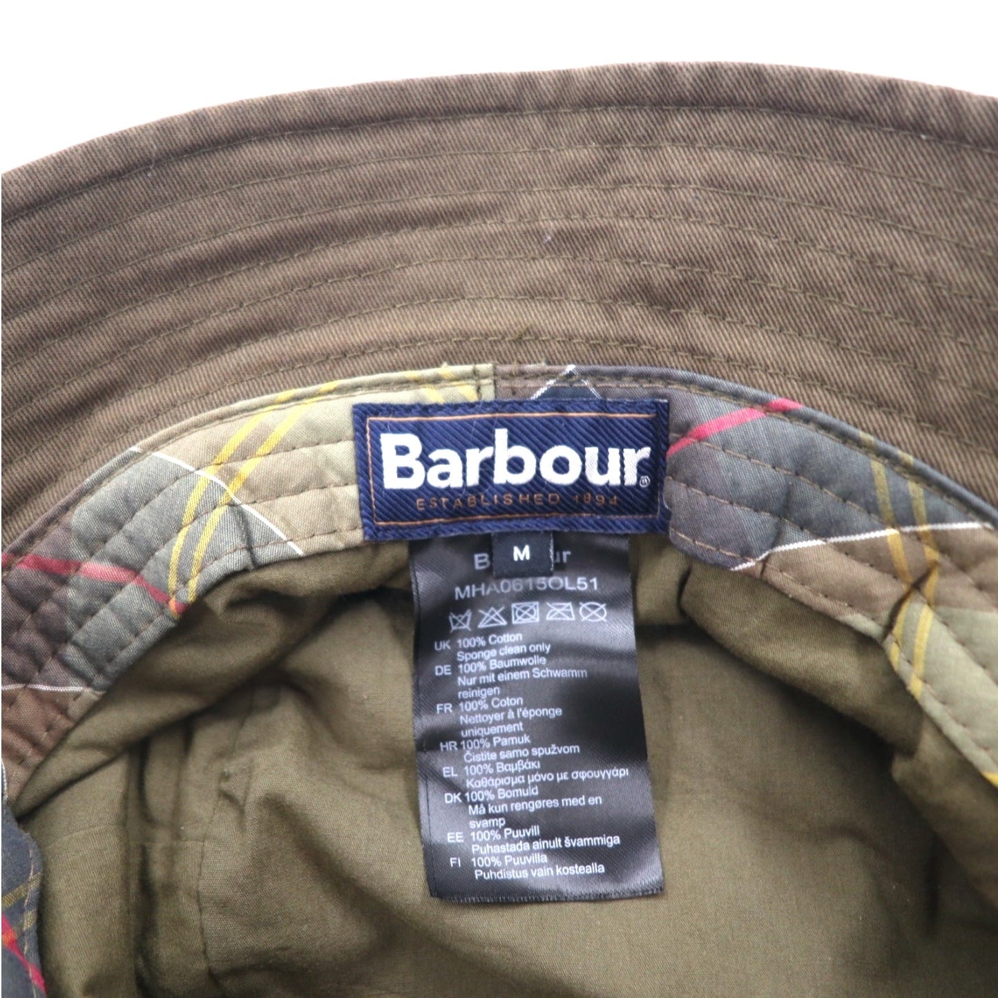 Barbour ブッシュハット バケットハット M カーキ コットン MHA0615OL51