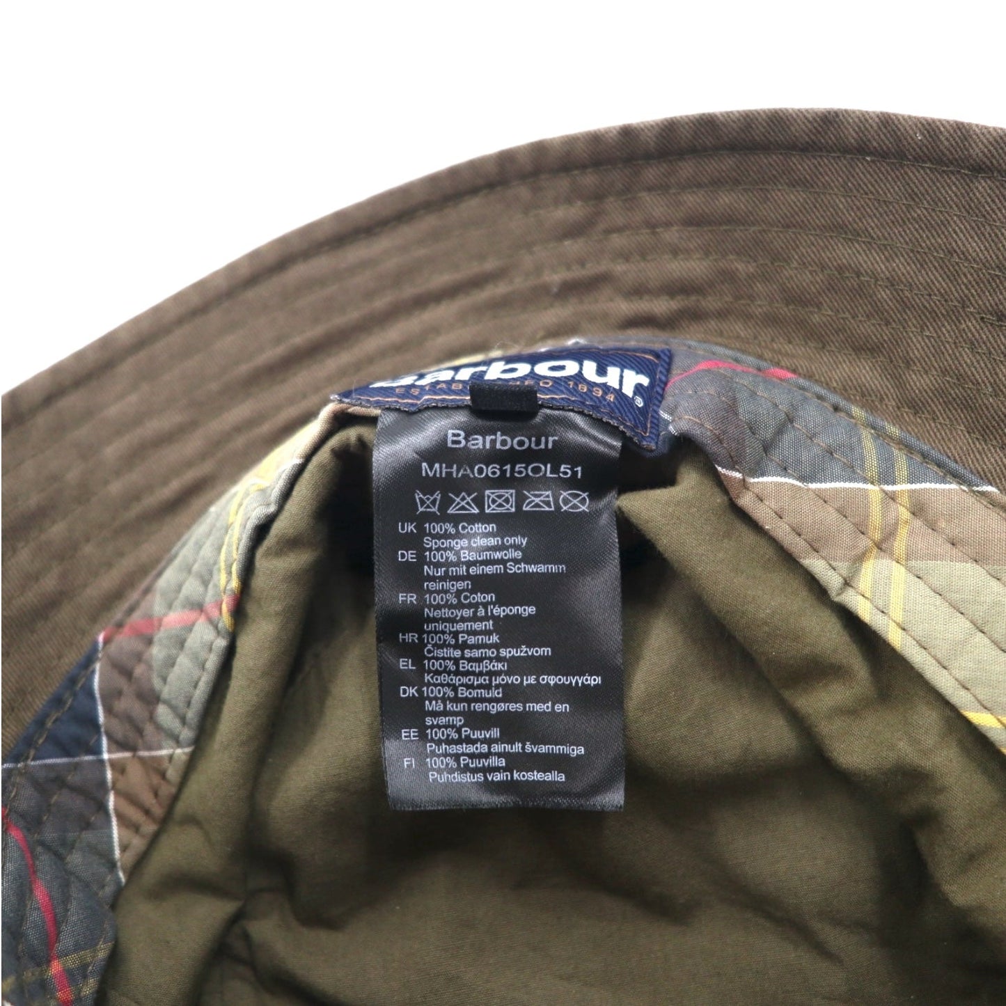 Barbour ブッシュハット バケットハット M カーキ コットン MHA0615OL51