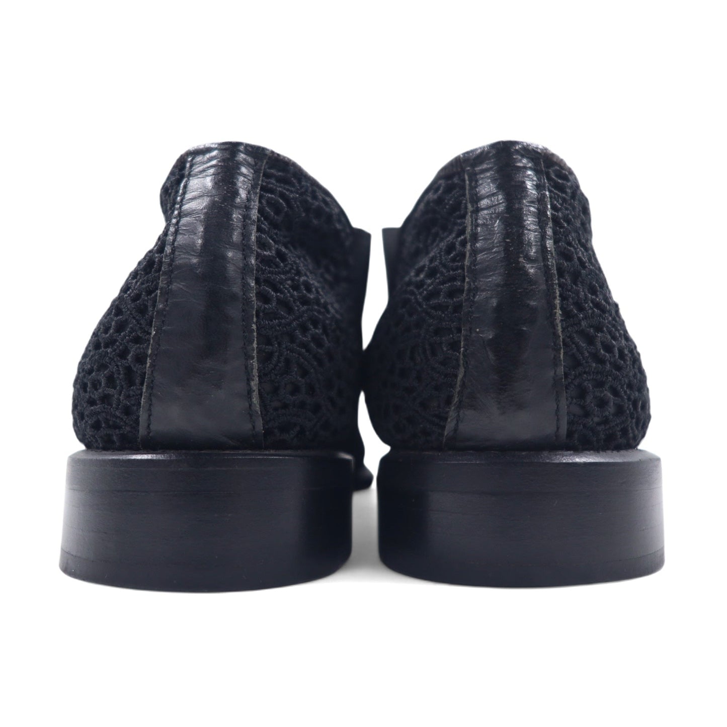 COMME des GARCONS フラワーレース アンクルブーツ ショートブーツ サイドゴア 23cm ブラック レザー 日本製