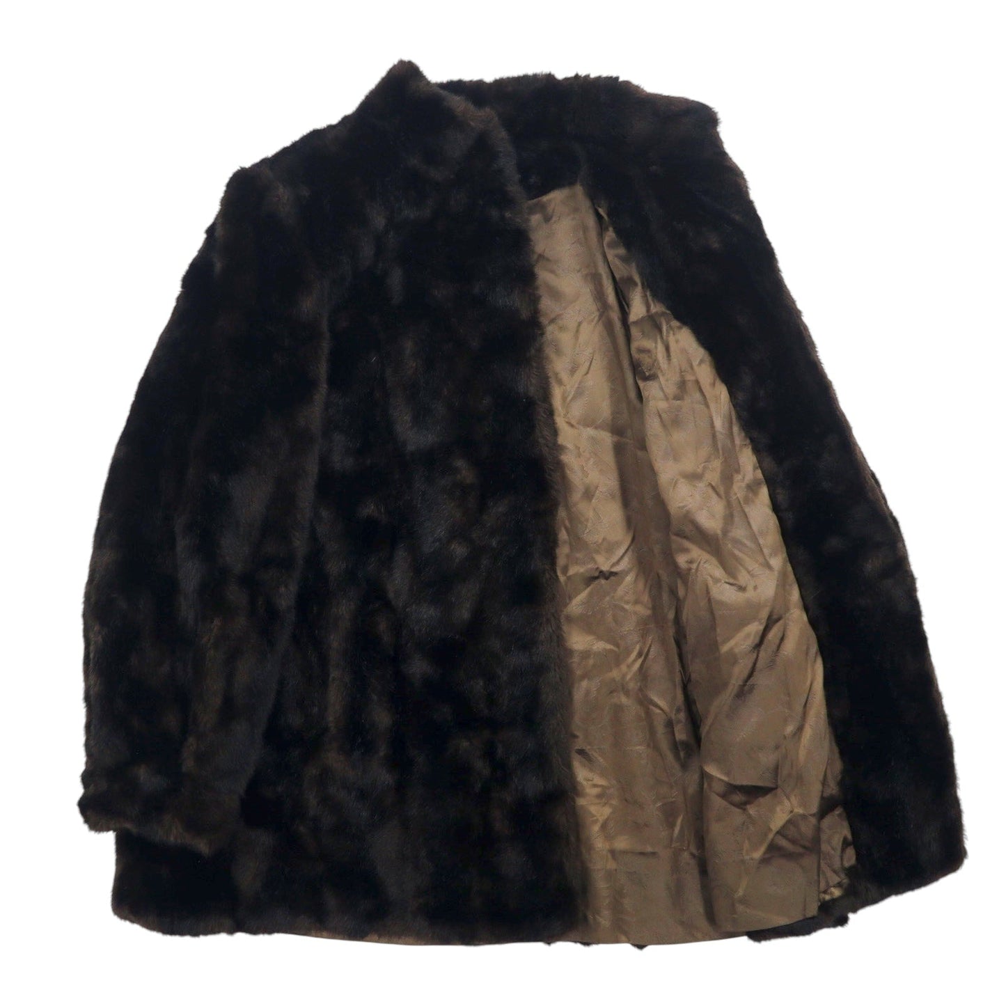 USA製 60年代 L.L.BERGER フェイクファージャケット L ブラウン アクリル ILGWU ユニオンメイド tissavel FRANCE