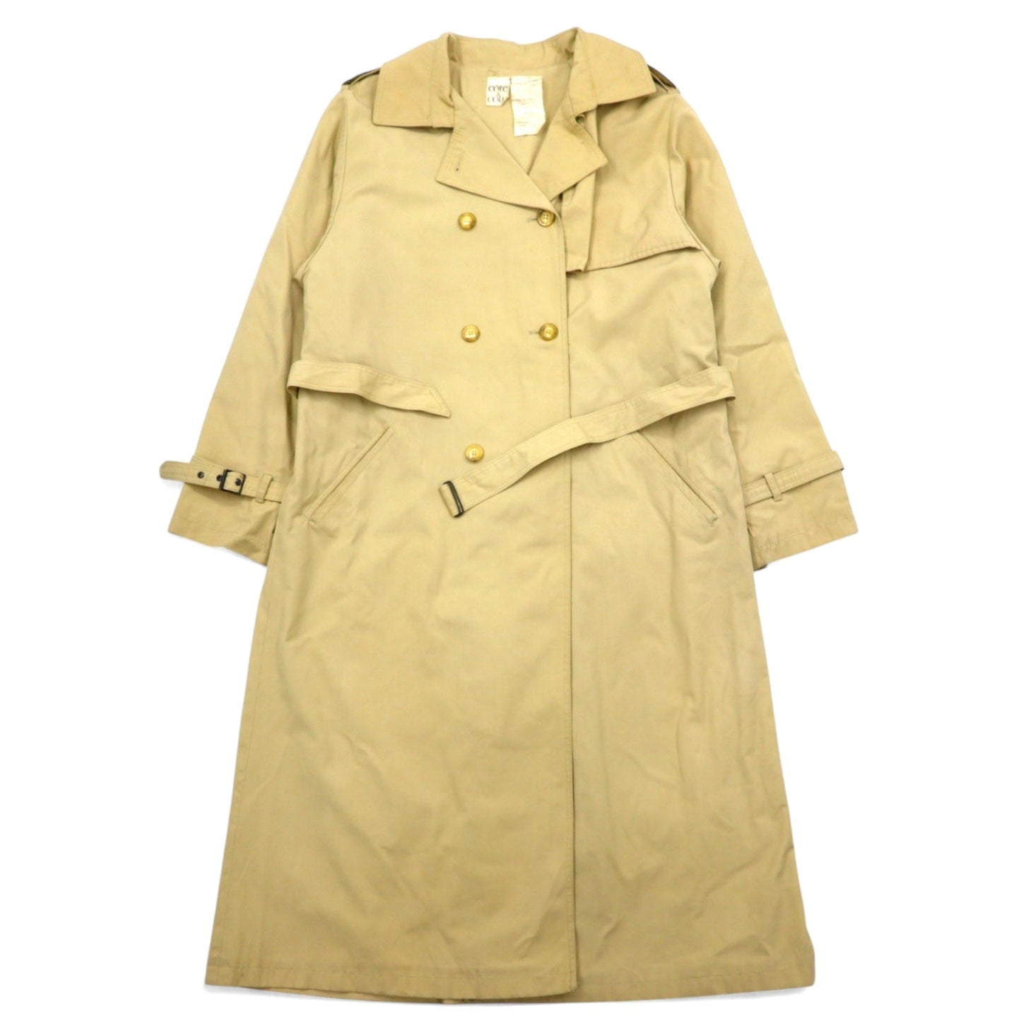 ポーランド製 80年代 ユーロヴィンテージ cote a cote トレンチコート XL ベージュ コットン ポリエステル