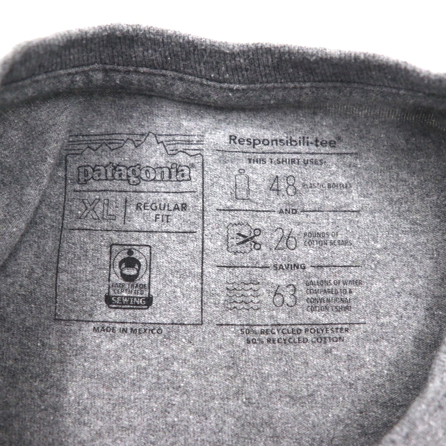 patagonia P-6ロゴ レスポンシビリティー P-6 LOGO RESPONSIBILI-TEE Tシャツ XL グレー 39174
