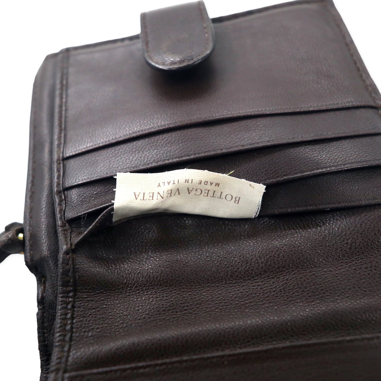BOTTEGA VENETA イントレチャート 2つ折り財布 ラウンドファスナー ブラウン レザー 121059 V0013 2040 イタリア製